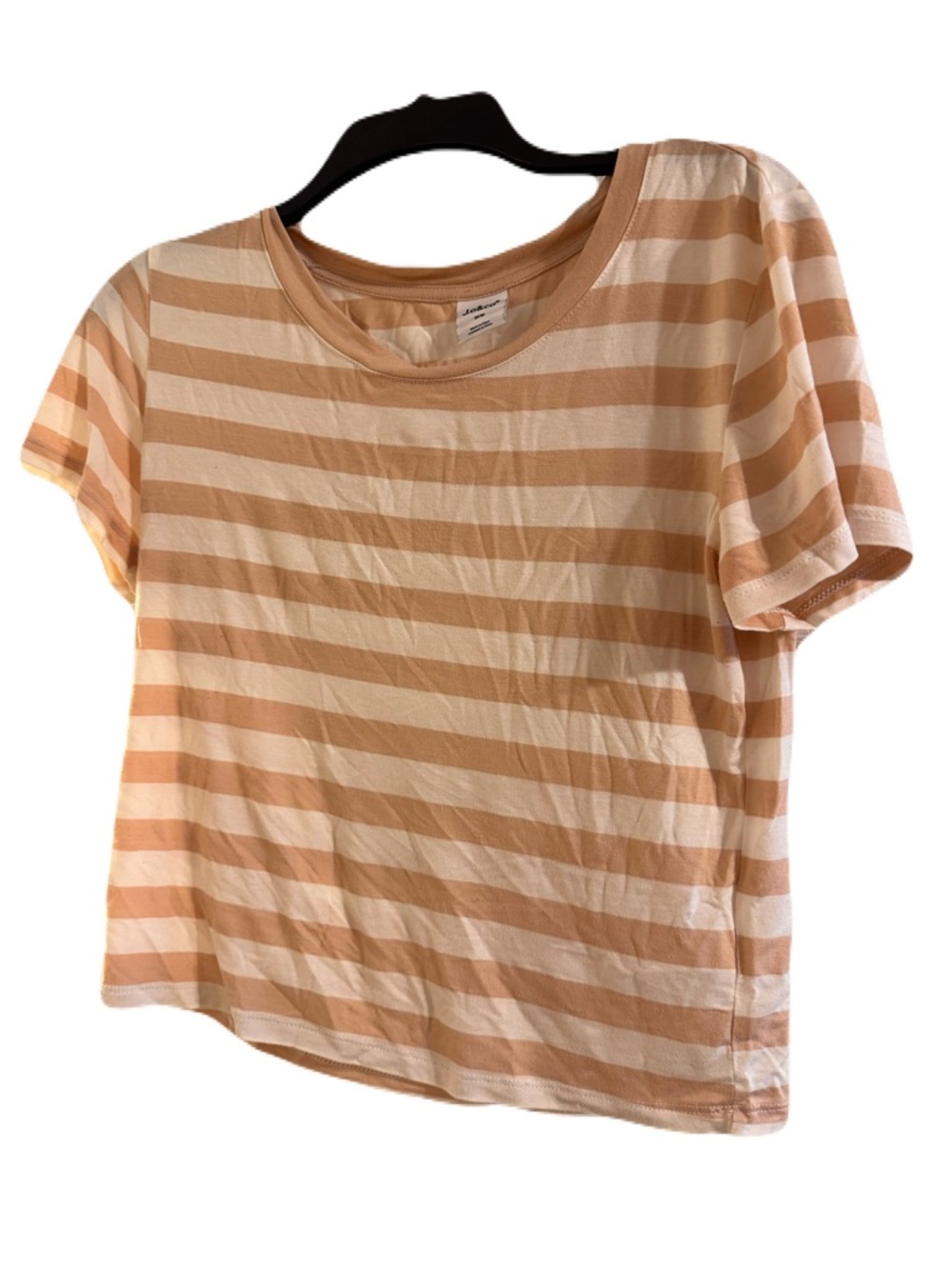 Striped Short-Sleeve Tee in white and Cream